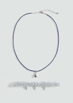 Dzieci MANGO Biżuteria*Komplet 2 naszyjników z łączonych materiałów