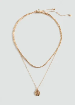 MANGO Biżuteria*Komplet 2 naszyjników z łączonych materiałów