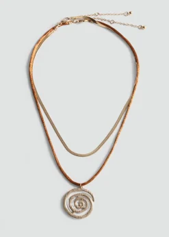 MANGO Biżuteria*Komplet 2 naszyjników z łączonych materiałów