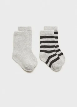 Dzieci MANGO Bielizna I Skarpetki|Akcesoria*Komplet 2 par skarpet w pasy