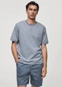 MANGO Piżamy*Komplet piżama z bawełny w paski