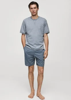 MANGO Piżamy*Komplet piżama z bawełny w paski