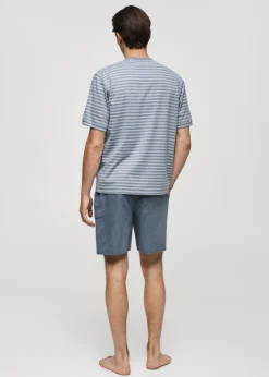 MANGO Piżamy*Komplet piżama z bawełny w paski