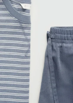 MANGO Piżamy*Komplet piżama z bawełny w paski