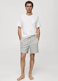 MANGO Piżamy*Komplet piżamowy z bawełny z krótkimi nogawkami