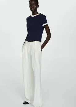 MANGO Koszulki*Kontrastowa koszulka z guzikami