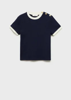 MANGO Koszulki*Kontrastowa koszulka z guzikami