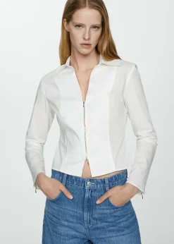 MANGO Koszule I Bluzki*Koszula bawełniana o taliowanym kroju na zamek