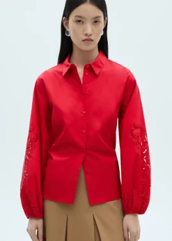 MANGO Koszule I Bluzki*Koszula bawełniana z ażurowymi detalami