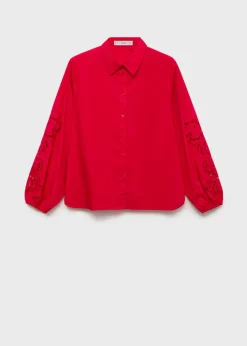 MANGO Koszule I Bluzki*Koszula bawełniana z ażurowymi detalami