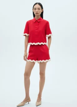 MANGO Koszule I Bluzki*Koszula bawełniana z kontrastowymi lamówkami