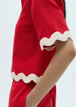 MANGO Koszule I Bluzki*Koszula bawełniana z kontrastowymi lamówkami