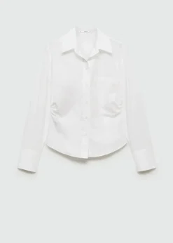 MANGO Koszule I Bluzki*Koszula bawełniana z marszczeniem