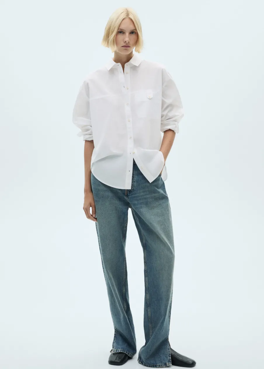 MANGO Koszule I Bluzki*Koszula bawełniana z ozdobnymi guzikami