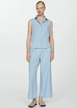 MANGO Koszule I Bluzki*Koszula dżinsowa bez rękawów