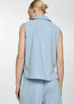 MANGO Koszule I Bluzki*Koszula dżinsowa bez rękawów