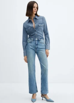 MANGO Koszule I Bluzki*Koszula dżinsowa z kieszeniami