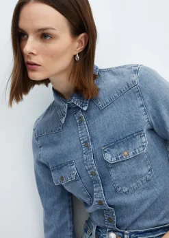 MANGO Koszule I Bluzki*Koszula dżinsowa z kieszeniami