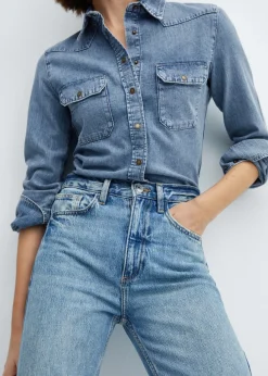 MANGO Koszule I Bluzki*Koszula dżinsowa z kieszeniami