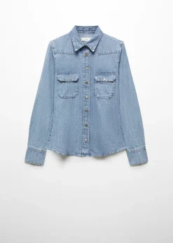 MANGO Koszule I Bluzki*Koszula dżinsowa z kieszeniami