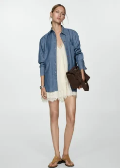 MANGO Koszule I Bluzki*Koszula dżinsowa z kieszenią