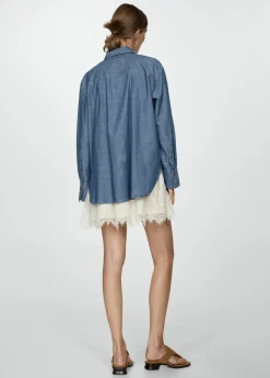 MANGO Koszule I Bluzki*Koszula dżinsowa z kieszenią