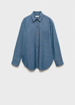 MANGO Koszule I Bluzki*Koszula dżinsowa z kieszenią