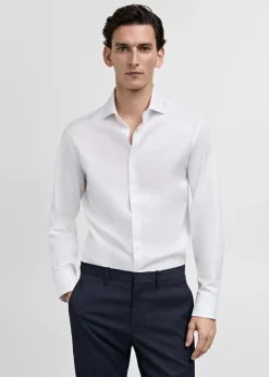 MANGO Koszule*Koszula garniturowa regular fit z teksturą