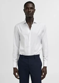 MANGO Koszule|Koszule*Koszula garniturowa slim fit z bawełny z teksturą