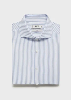 MANGO Koszule|Koszule*Koszula garniturowa slim fit z bawełny w paski