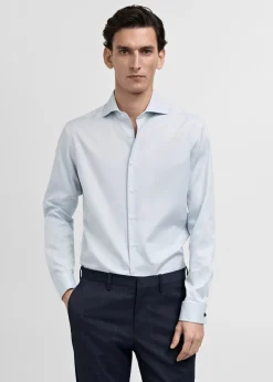 MANGO Koszule|Koszule*Koszula garniturowa slim fit z diagonalu ze spinkami w mankietach