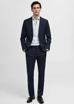 MANGO Koszule|Koszule*Koszula garniturowa slim fit z diagonalu ze spinkami w mankietach