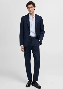 MANGO Koszule|Koszule*Koszula garniturowa w paski z kontrastowym kołnierzykiem