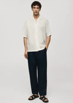 MANGO Koszule*Koszula haftowana relaxed fit z 100% bawełny