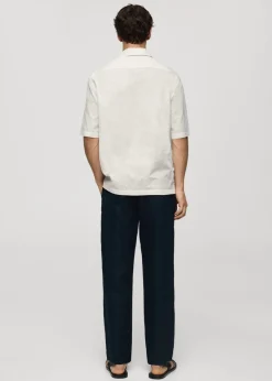 MANGO Koszule*Koszula haftowana relaxed fit z 100% bawełny