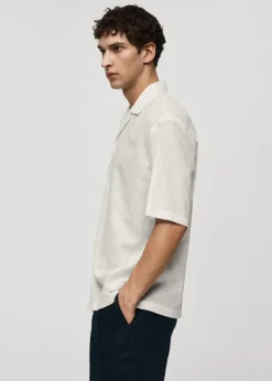 MANGO Koszule*Koszula haftowana relaxed fit z 100% bawełny