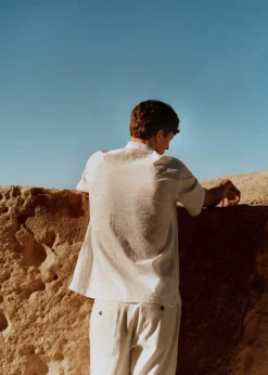 MANGO Koszule*Koszula haftowana relaxed fit z 100% bawełny