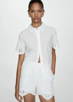 MANGO Koszule I Bluzki*Koszula haftowana z ażurowym motywem