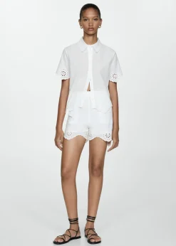 MANGO Koszule I Bluzki*Koszula haftowana z ażurowym motywem