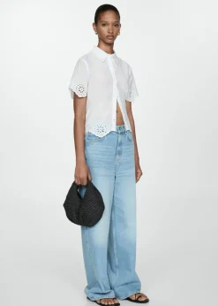 MANGO Koszule I Bluzki*Koszula haftowana z ażurowym motywem