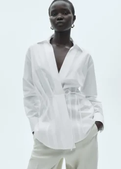 MANGO Koszule I Bluzki*Koszula kopertowa z lyocellu z węzłem