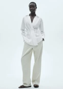 MANGO Koszule I Bluzki*Koszula kopertowa z lyocellu z węzłem