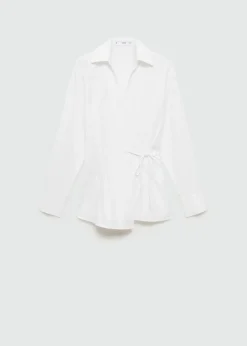 MANGO Koszule I Bluzki*Koszula kopertowa z lyocellu z węzłem