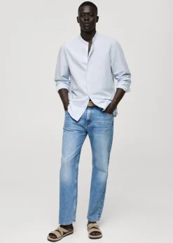 MANGO Koszule*Koszula lniana classic fit ze stójką