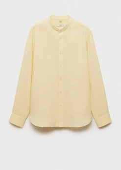 MANGO Koszule*Koszula lniana classic fit ze stójką