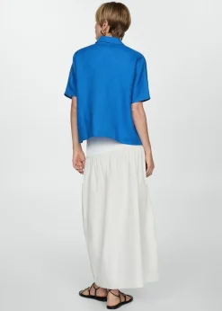 MANGO Koszule I Bluzki*Koszula lniana z krótkim rękawem