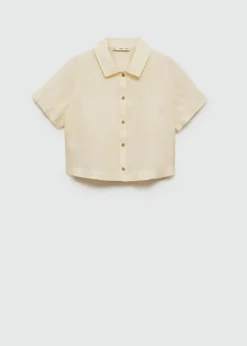 MANGO Koszule I Bluzki*Koszula lniana z krótkim rękawem