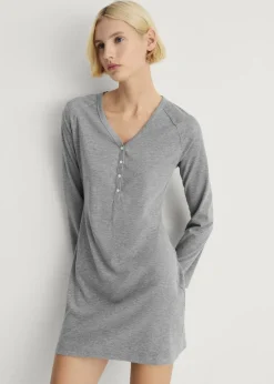 MANGO Piżamy|Piżamy*Koszula nocna z prążkowanej dzianiny