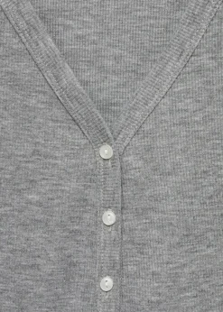 MANGO Piżamy|Piżamy*Koszula nocna z prążkowanej dzianiny