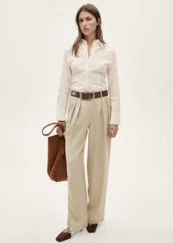 MANGO Koszule I Bluzki*Koszula o taliowanym kroju z ozdobnym haftem